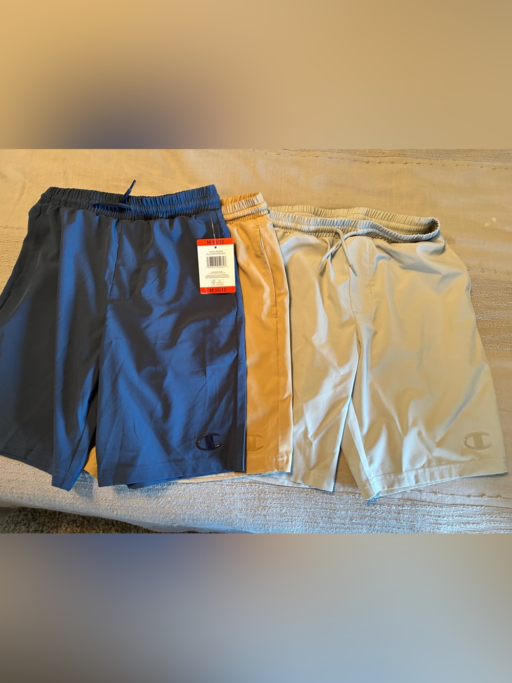 Champion kids boys Athletic Shorts - Blue, Tan, Light Gray medium m 10/12 lot